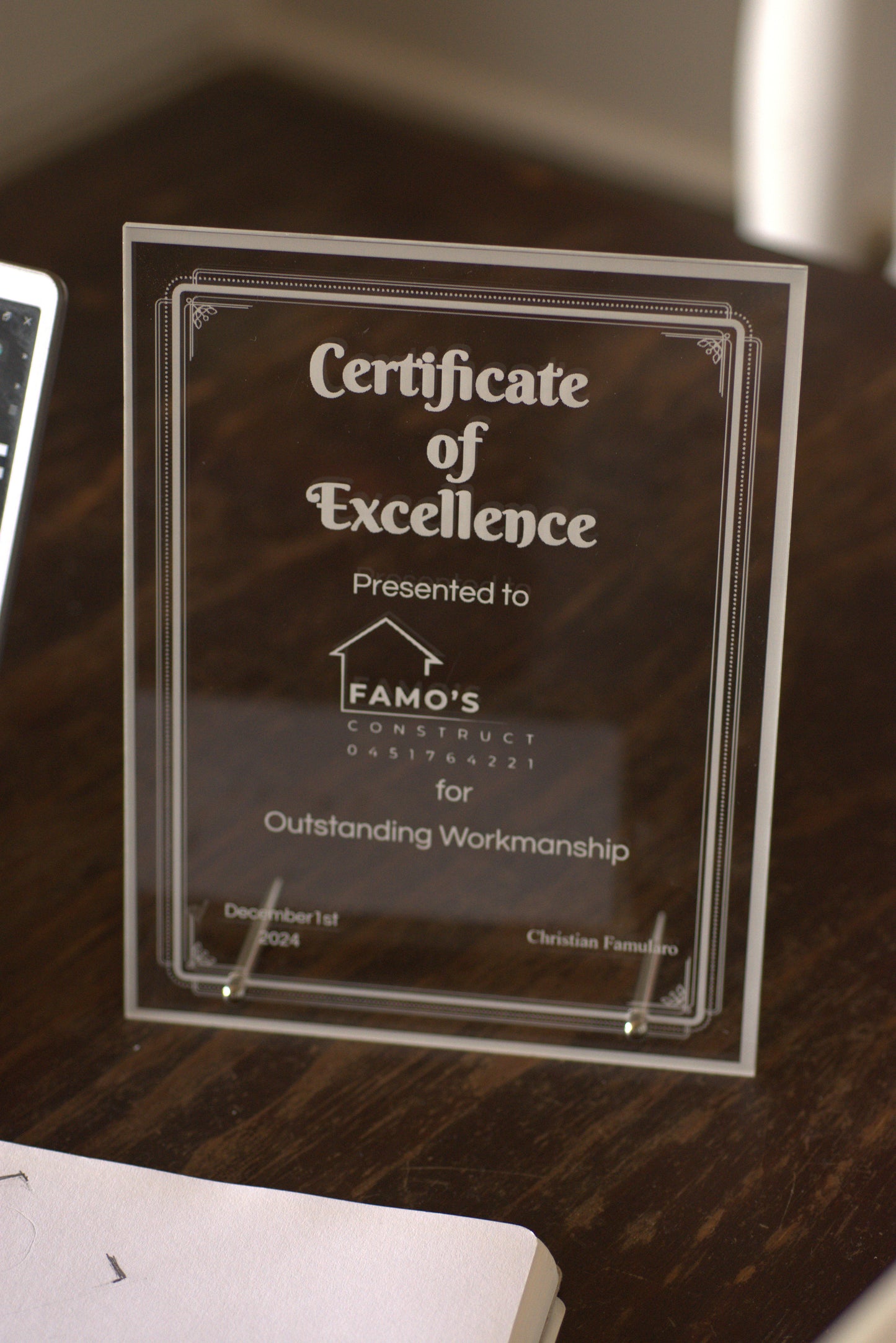 Acrylic Desktop Plaque